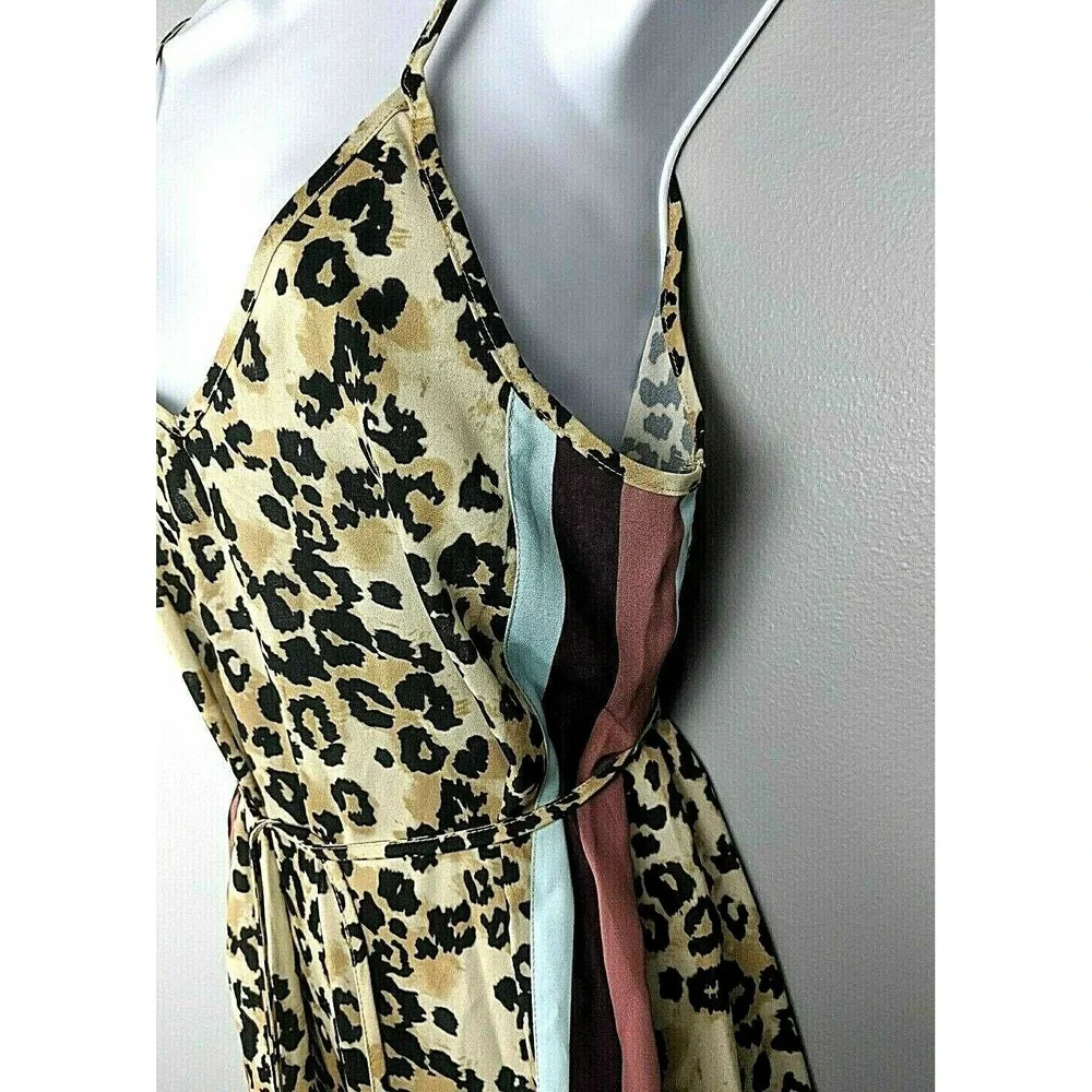 Miken‎ Swimsuit Cover-Up Dress Women's Size Medium Leopard Print NEW